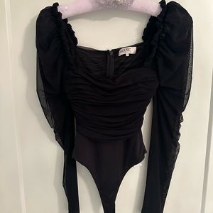 House of CB lace off shoulder one-piece top